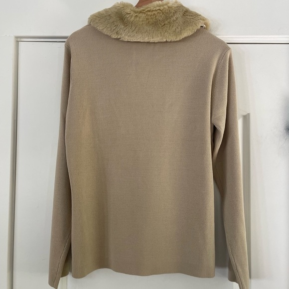 Vintage Crazy Horse Faux Fur Collar Embroidered Cardigan - M - Picture 7 of 7